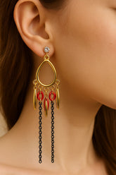 Fancy Earring-363 (Maroon)
